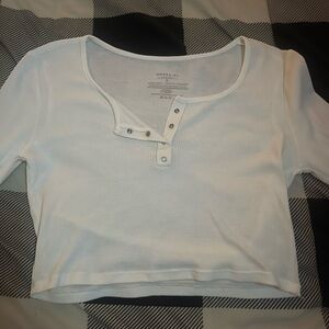 white cropped long sleeve